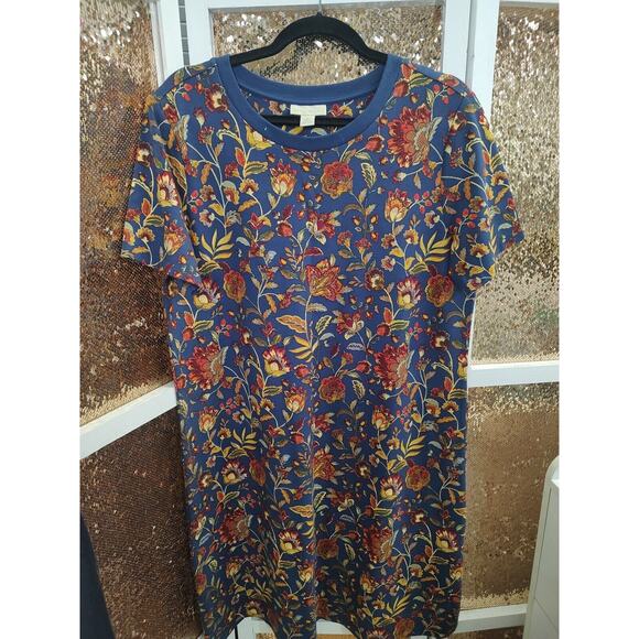 Appleseeds Floral Tshirt Dress Large - Picture 2 of 14